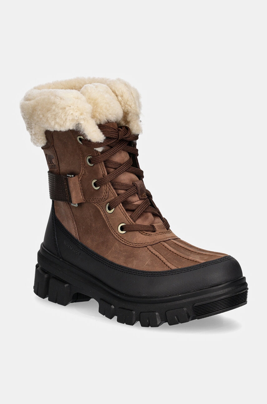 Sorel bocanci de piele TORINO V PARC WP OUTDRY culoarea maro, 2106721256