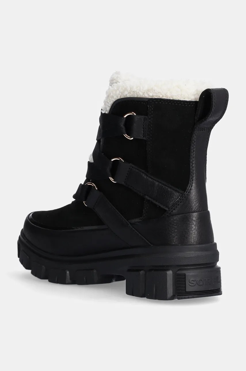 Sorel velúr bokacsizma TORINO V RESORT WP OUTDR fekete, női, enyhén téliesített, platformos, 2106711010 termék 2. képe