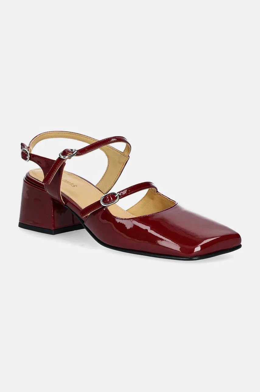 Alohas pumps Withnee culoarea bordo, cu toc drept, cu toc deschis, S100721-03