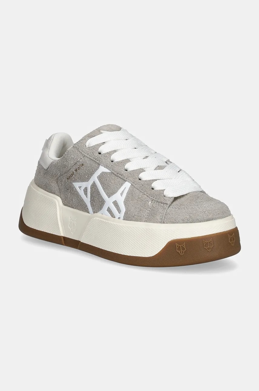 Naked Wolfe sneakers din piele intoarsă Sound culoarea gri, Sound Light Grey Cow Suede