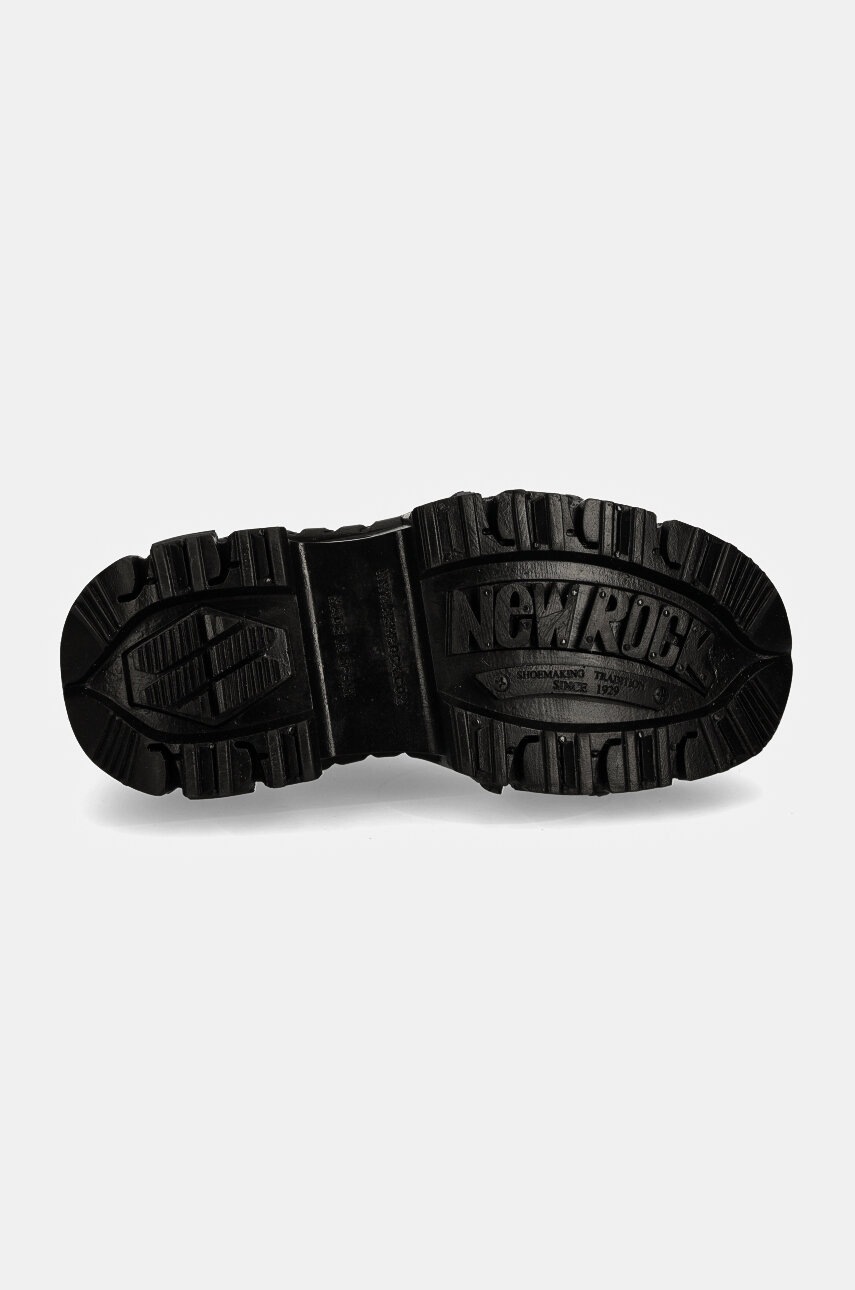 Шкіряні туфлі New Rock CRUST NEGRO + TANK NEGRO жіночі колір чорний на платформі M-TANKMILI003-S1 