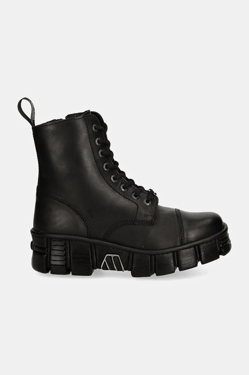 Δερμάτινα workers New Rock CRUST NEGRO + TOWER CASCO NEGRO χρώμα: μαύρο, M-WALL083CCT-S7 φωτογραφία