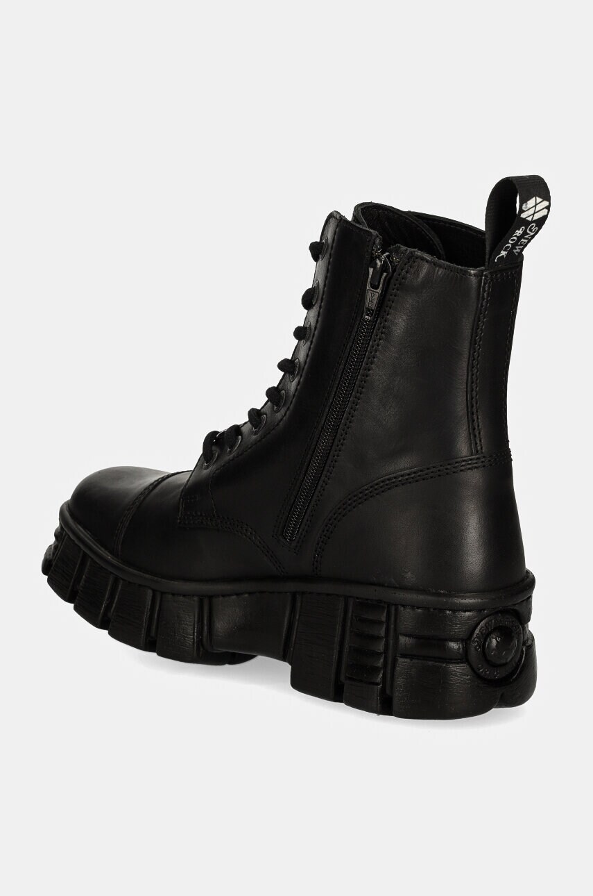 New Rock bőr bakancs CRUST NEGRO + TOWER CASCO NEGRO fekete, női, lapos talpú, M-WALL083CCT-S7 termék 2. képe