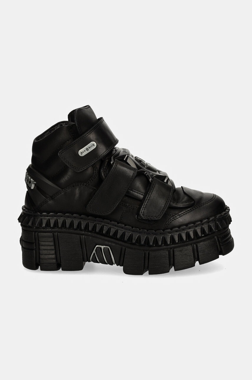 Δερμάτινα αθλητικά παπούτσια New Rock CRUST NEGRO NEGRO + TOWER CASCO NEGRO χρώμα: μαύρο, M-WALL285-S3 φωτογραφία