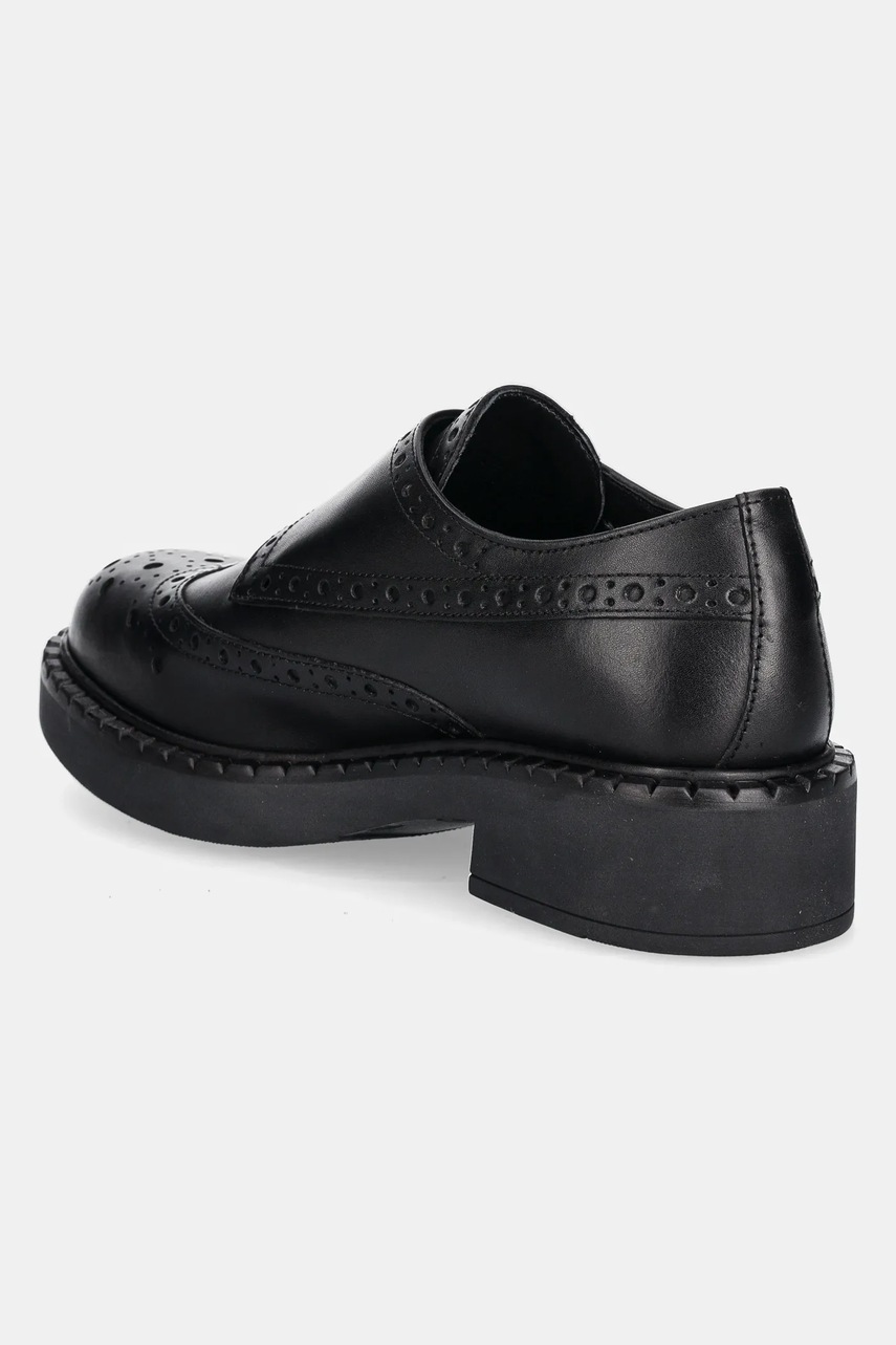Twinset bőr félcipő fekete, női, lapos talpú, 242TGT092 termék 2. képe