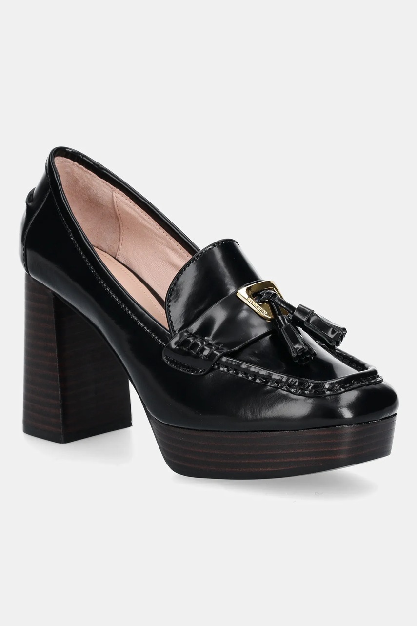 Coccinelle pantofi de piele culoarea negru, cu toc drept, E4 PF2 13 02 01 001