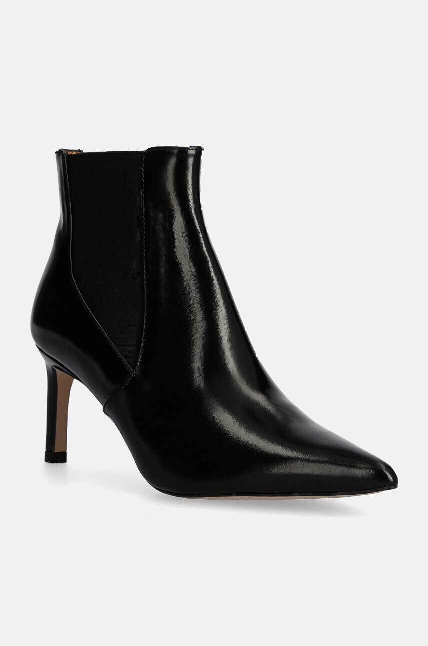 BOSS cizme de piele Janet femei, culoarea negru, cu toc cui, 50529807