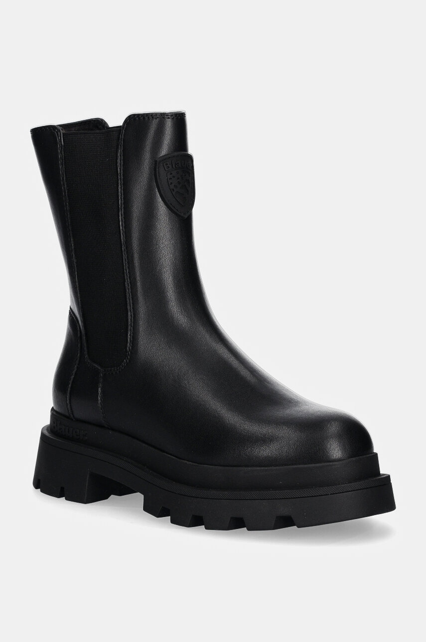 Blauer ghete chelsea de piele KIMMEL femei, culoarea negru, cu platforma, F4KIMMEL03.LEP