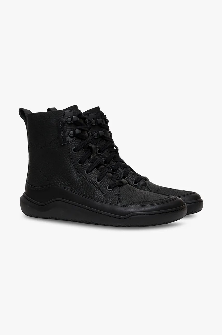 Кожаные полусапожки Vivobarefoot GOBI BOOT женские цвет чёрный на плоском ходу 203431 Кожаные полусапожки Vivobarefoot GOBI BOOT женские цвет чёрный на плоском ходу 203431