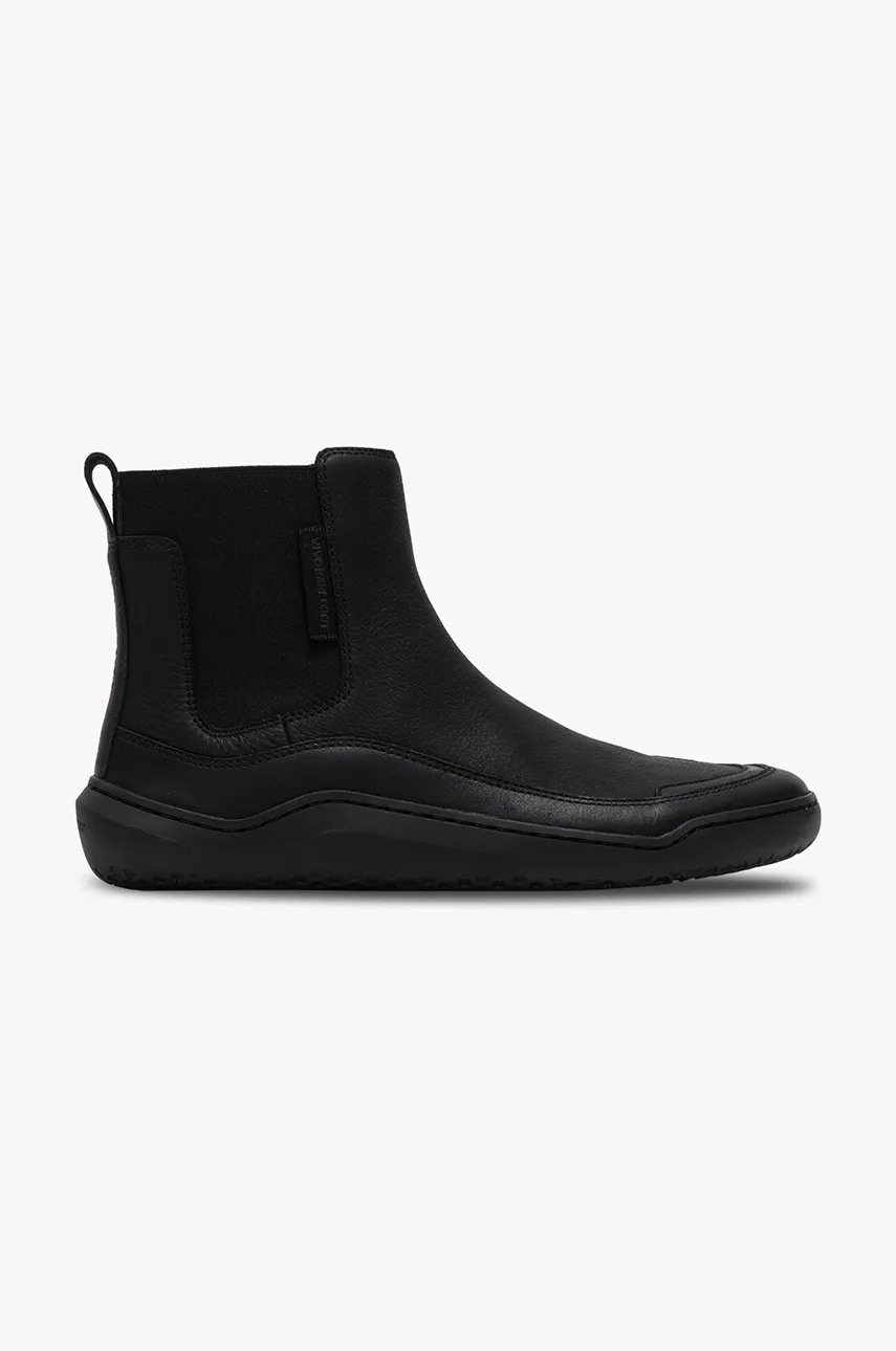 Vivobarefoot botine GOBI CHELSEA femei, culoarea negru, cu toc plat, 201432 Vivobarefoot botine GOBI CHELSEA femei, culoarea negru, cu toc plat, 201432