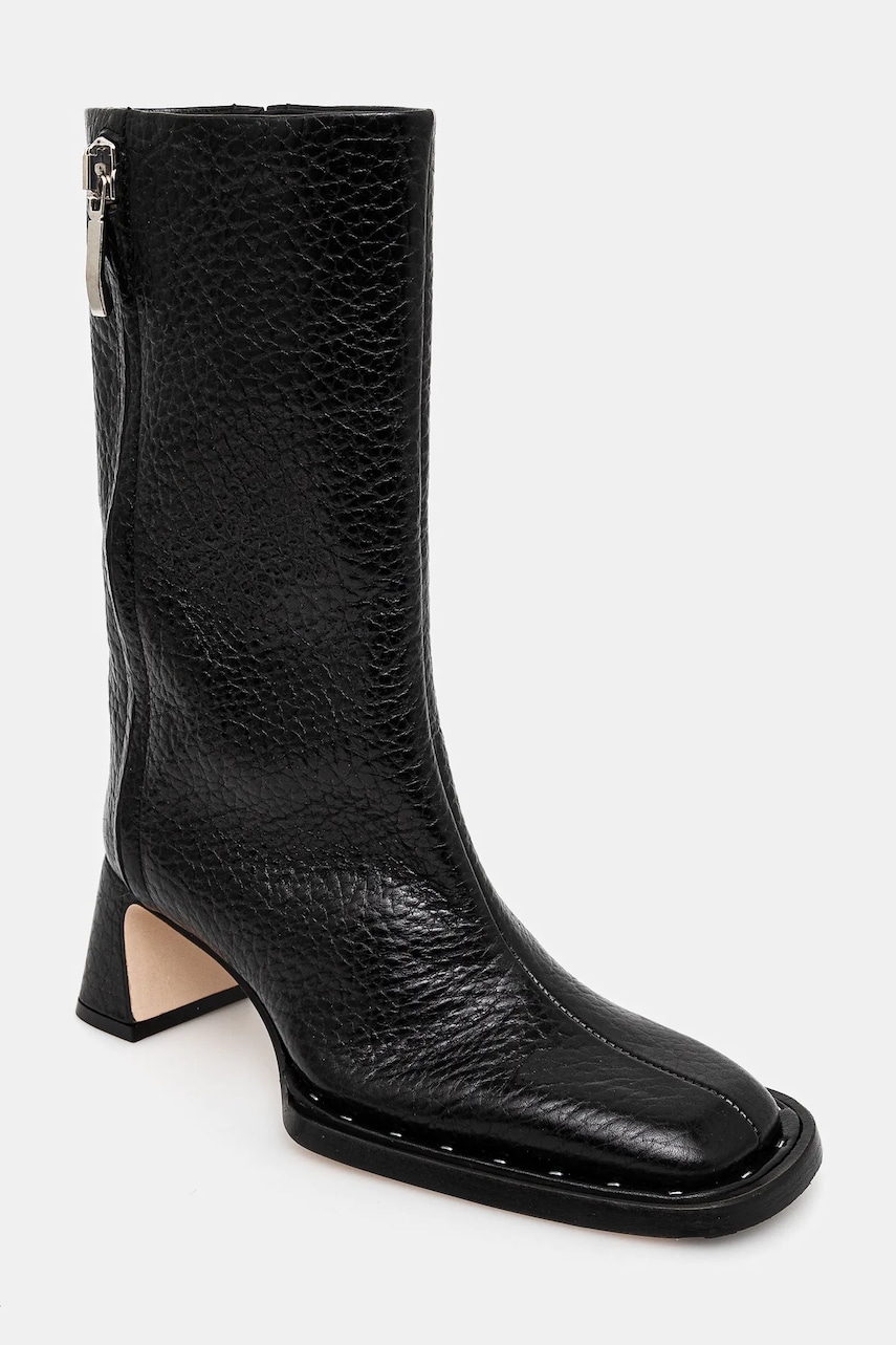Miista cizme de piele Raleigh femei, culoarea negru, cu toc drept, MI_5589 Miista cizme de piele Raleigh femei, culoarea negru, cu toc drept, MI_5589
