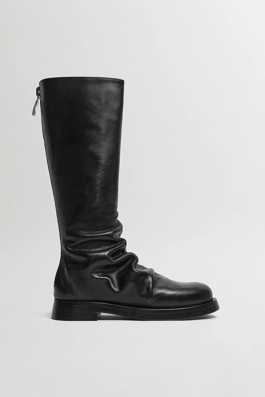 Miista ghete de piele Ebba femei, culoarea negru, cu toc plat, MI_5599 Miista ghete de piele Ebba femei, culoarea negru, cu toc plat, MI_5599