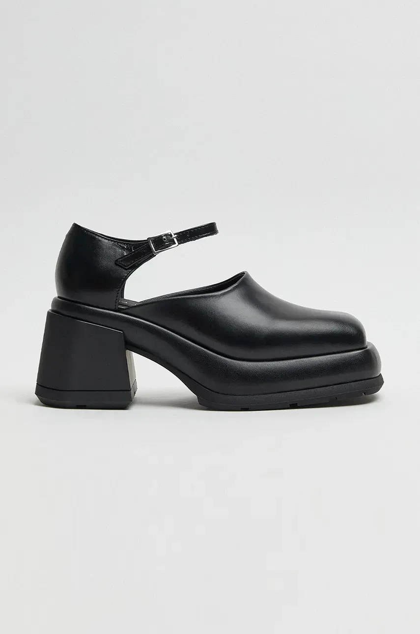Miista pantofi de piele Coral culoarea negru, cu toc drept, E8_3619 Miista pantofi de piele Coral culoarea negru, cu toc drept, E8_3619