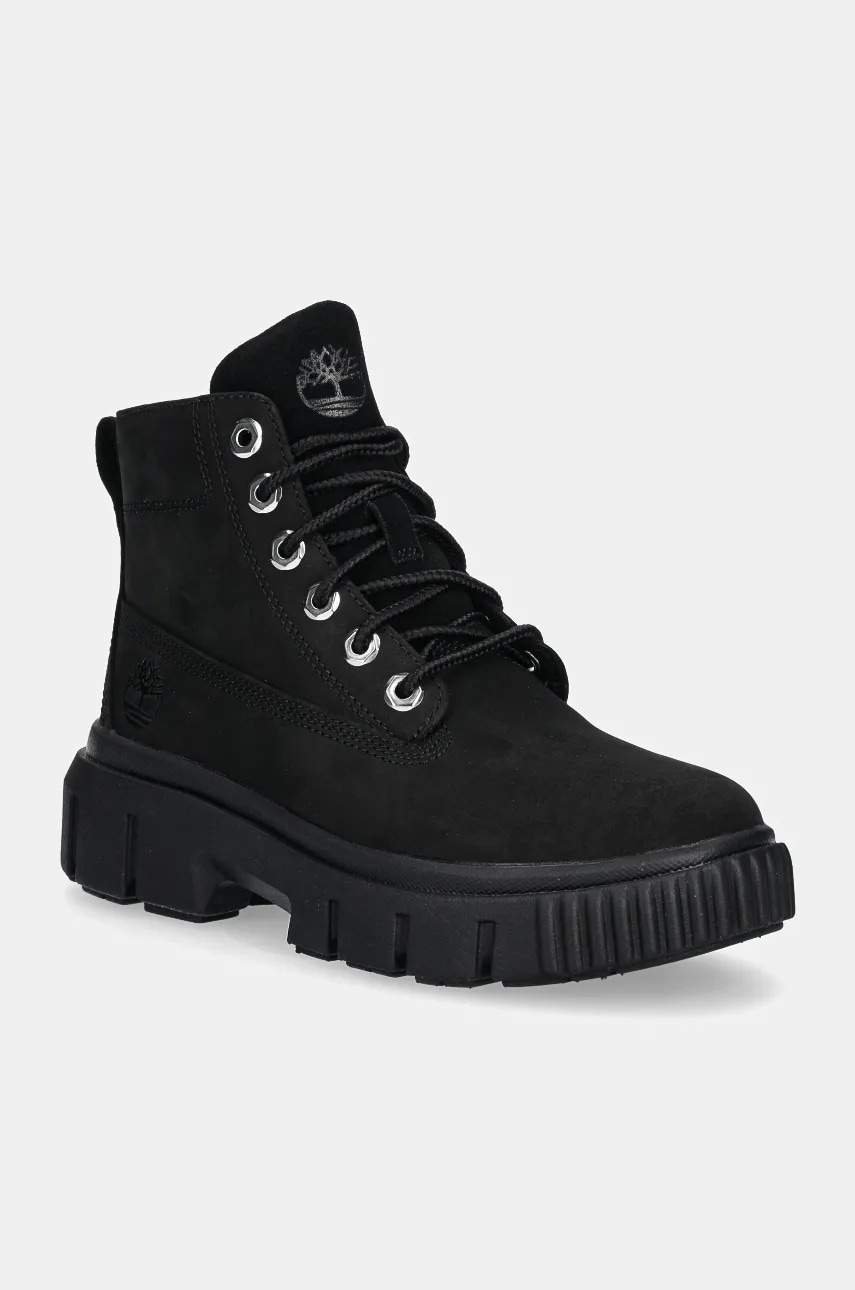 Timberland bocanci din piele intoarsa Greyfield femei, culoarea negru, cu platforma, TB0A5RNG0011 Timberland bocanci din piele intoarsa Greyfield femei, culoarea negru, cu platforma, TB0A5RNG0011