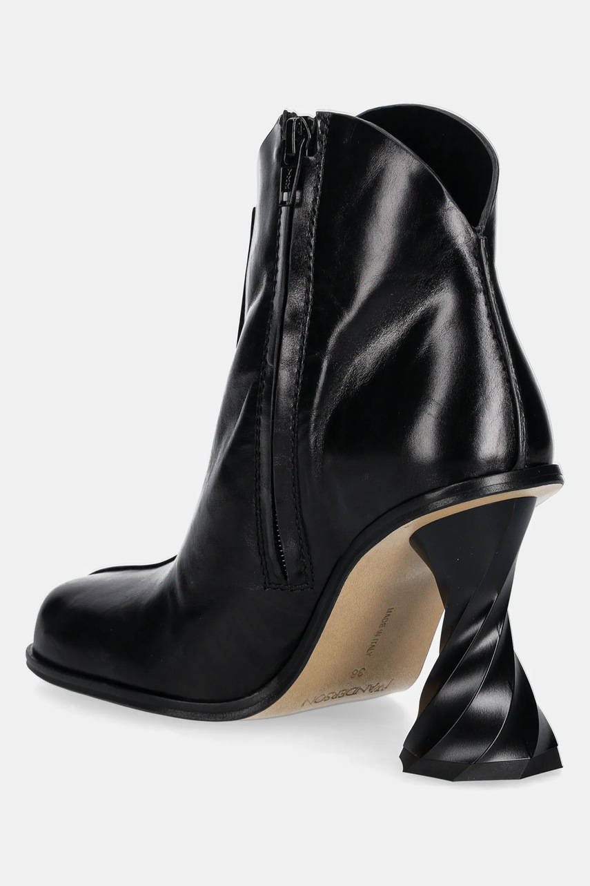 JW Anderson bőr csizma Twist Heel fekete, női, magassarkú, ANW43211A termék 2. képe