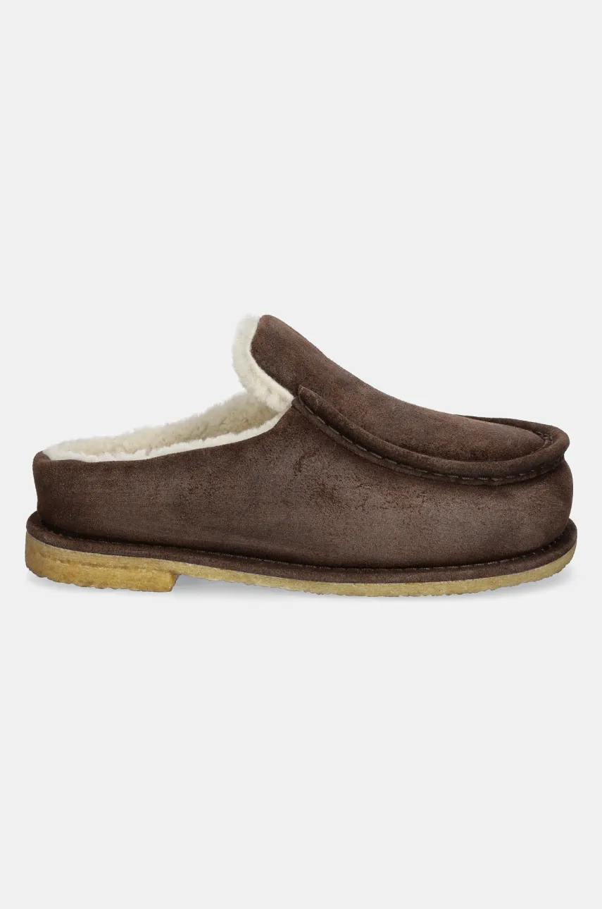 Замшевые тапочки JW Anderson Mule цвет коричневый ANW43230A Замшевые тапочки JW Anderson Mule цвет коричневый ANW43230A