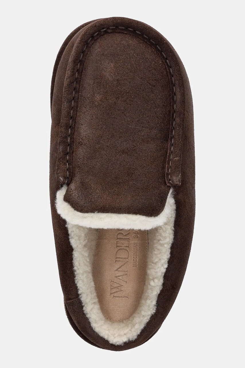 Παντόφλες σουέτ JW Anderson Mule χρώμα: καφέ, ANW43230A φωτογραφία