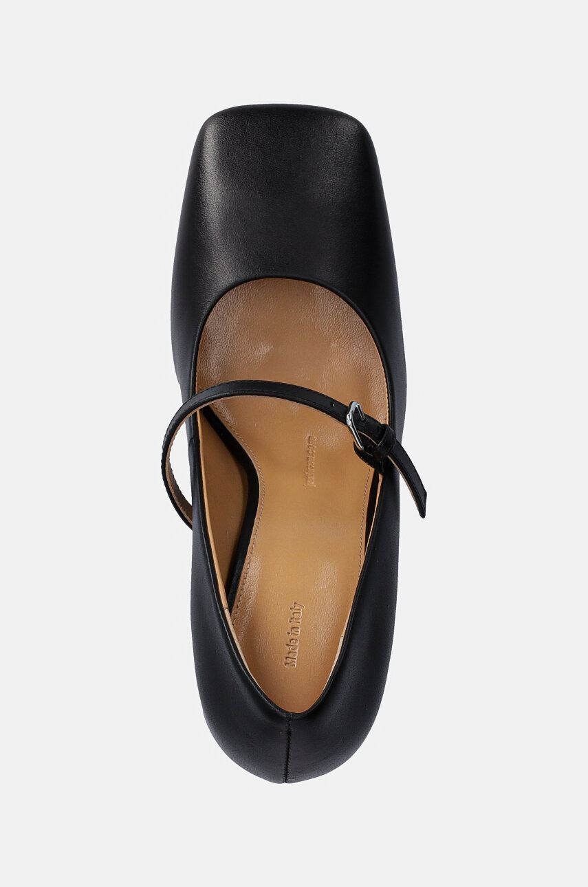 Шкіряні туфлі JW Anderson Chain Heel колір чорний каблук блок ANW43251A 