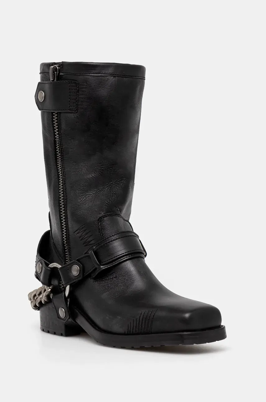 ZADIG&VOLTAIRE cizme de piele Igata Boots femei, culoarea negru, cu toc drept, SWCT00865