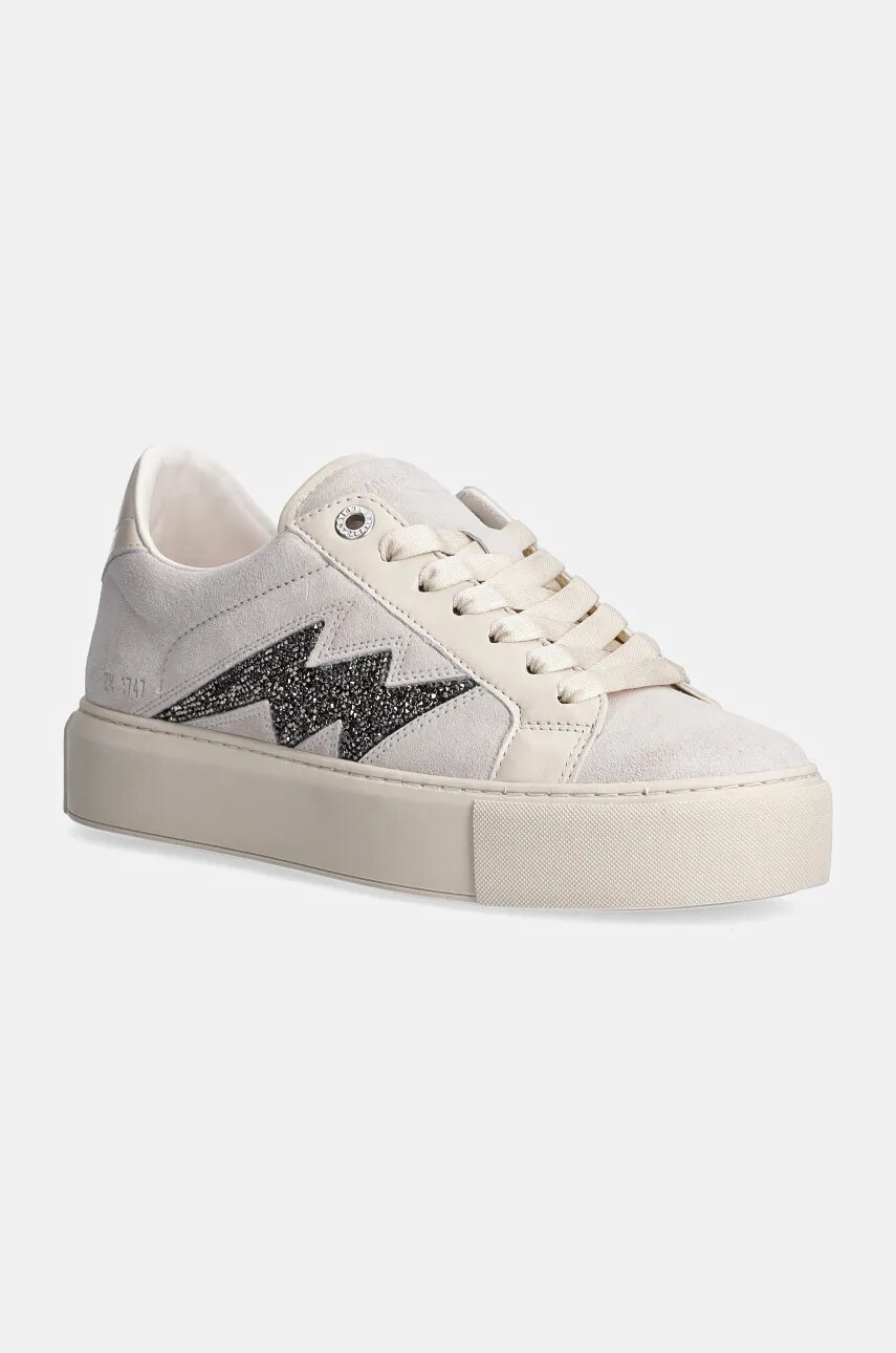 ZADIG&VOLTAIRE sneakers din piele intoarsă La Flash culoarea bej, SWSN00488
