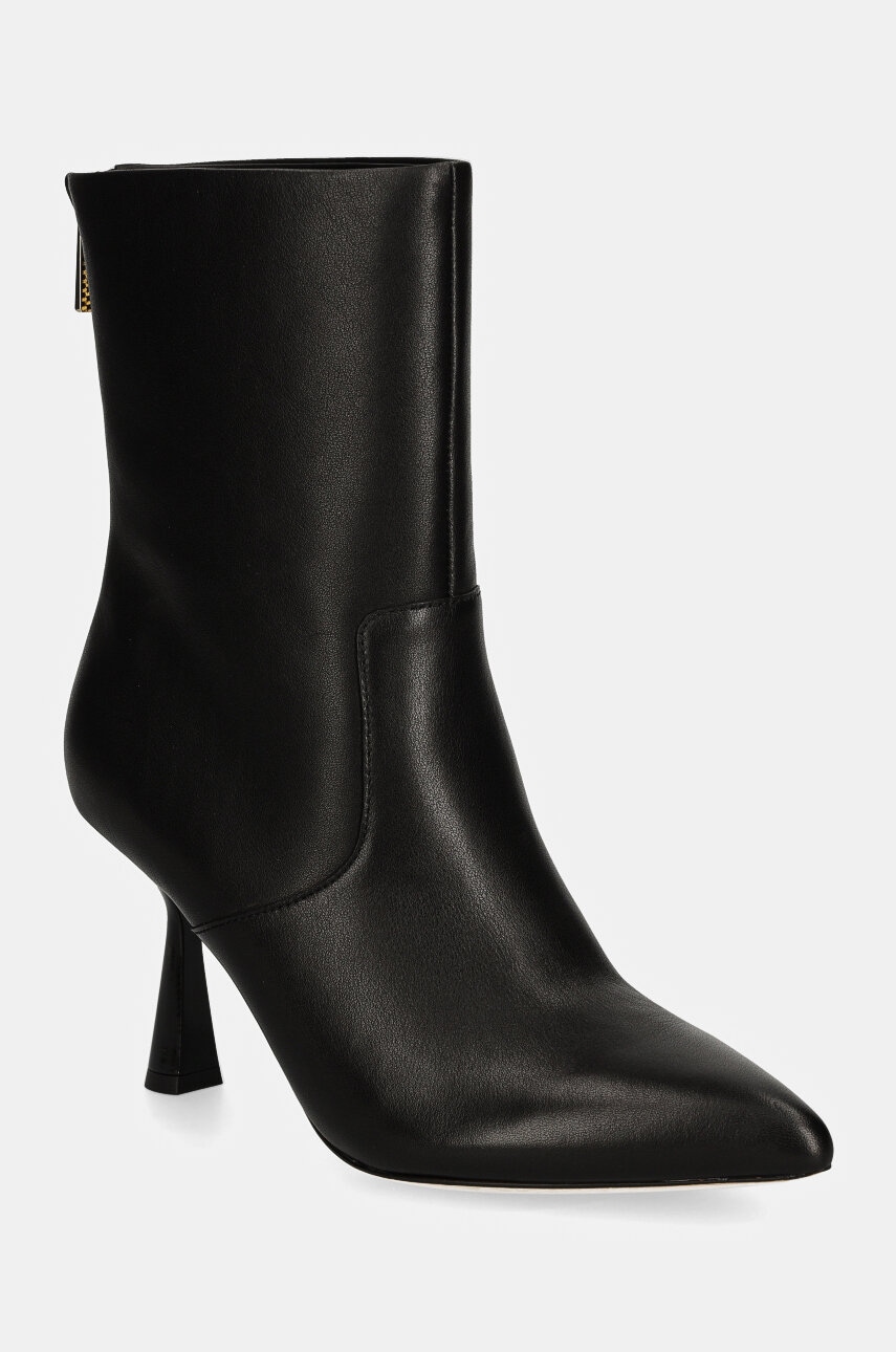 Marciano by Guess botki skórzane damskie kolor czarny na szpilce 4YGZ15 7103A