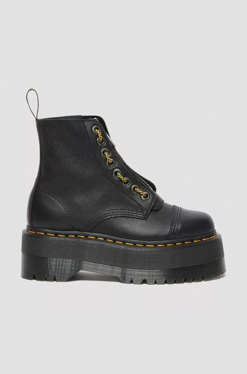 Dr. Martens bocanci de piele Sinclair Max femei, culoarea negru, cu platforma, DM27358001