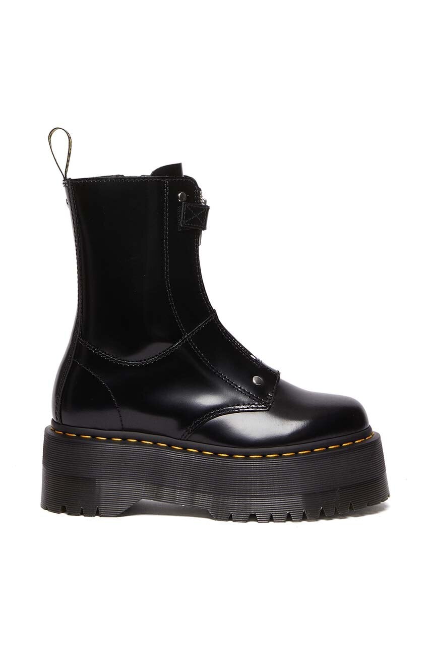 Dr. Martens cizme de piele Jetta Hi Max femei, culoarea negru, cu platforma, DM30976001 Dr. Martens cizme de piele Jetta Hi Max femei, culoarea negru, cu platforma, DM30976001