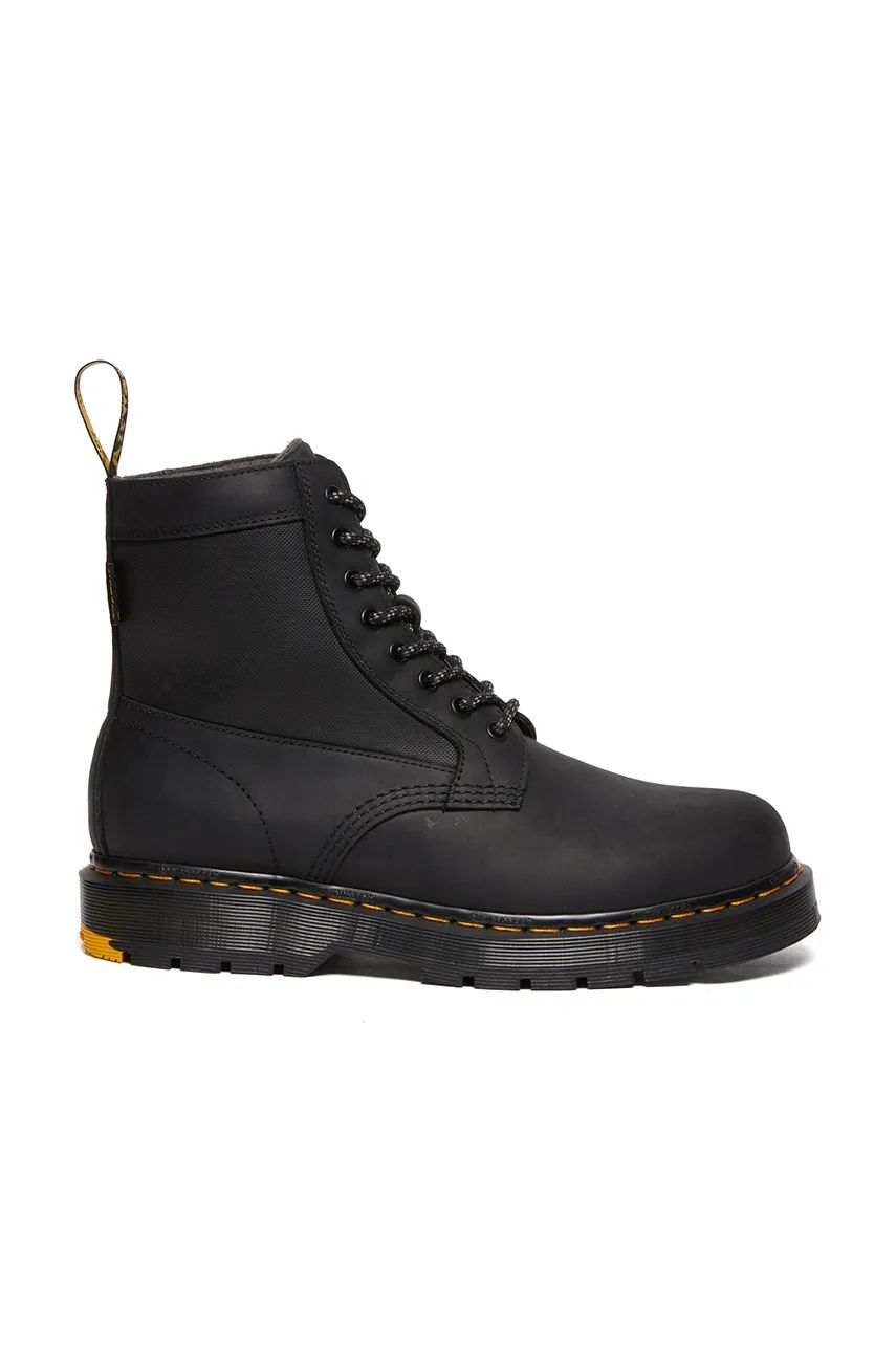 Dr. Martens bocanci de piele 1460 Trinity culoarea negru, cu toc plat, izolat, DM31190001