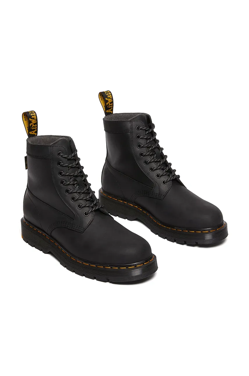 Кожаные полусапоги Dr. Martens 1460 Trinity цвет чёрный на плоском ходу с утеплением DM31190001 Кожаные полусапоги Dr. Martens 1460 Trinity цвет чёрный на плоском ходу с утеплением DM31190001