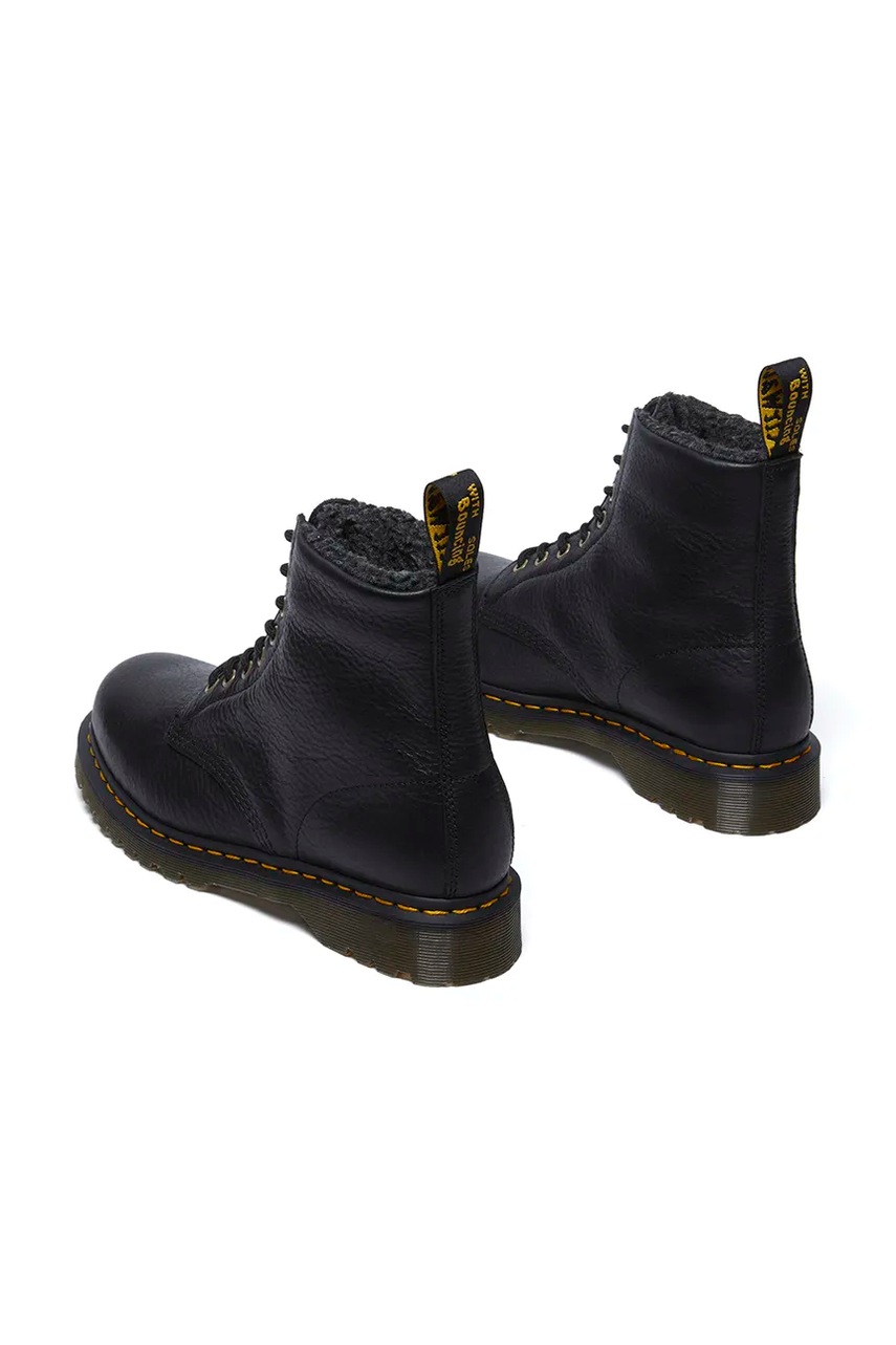 Шкіряні черевики Dr. Martens 1460 WL колір чорний на плоскому ходу утеплені DM31873001 