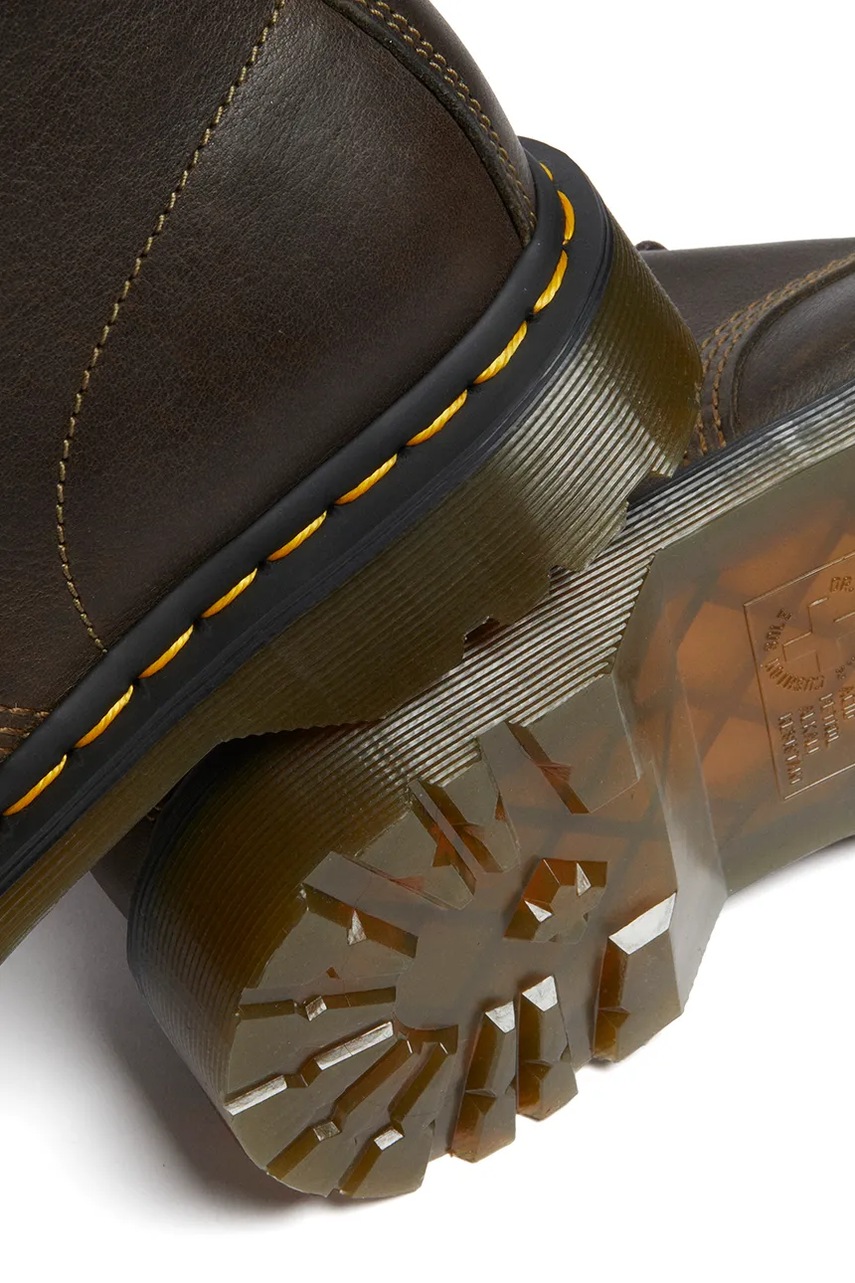 Шкіряні черевики Dr. Martens 1460 Wl жіночі колір коричневий на плоскому ходу утеплене DM31873538 