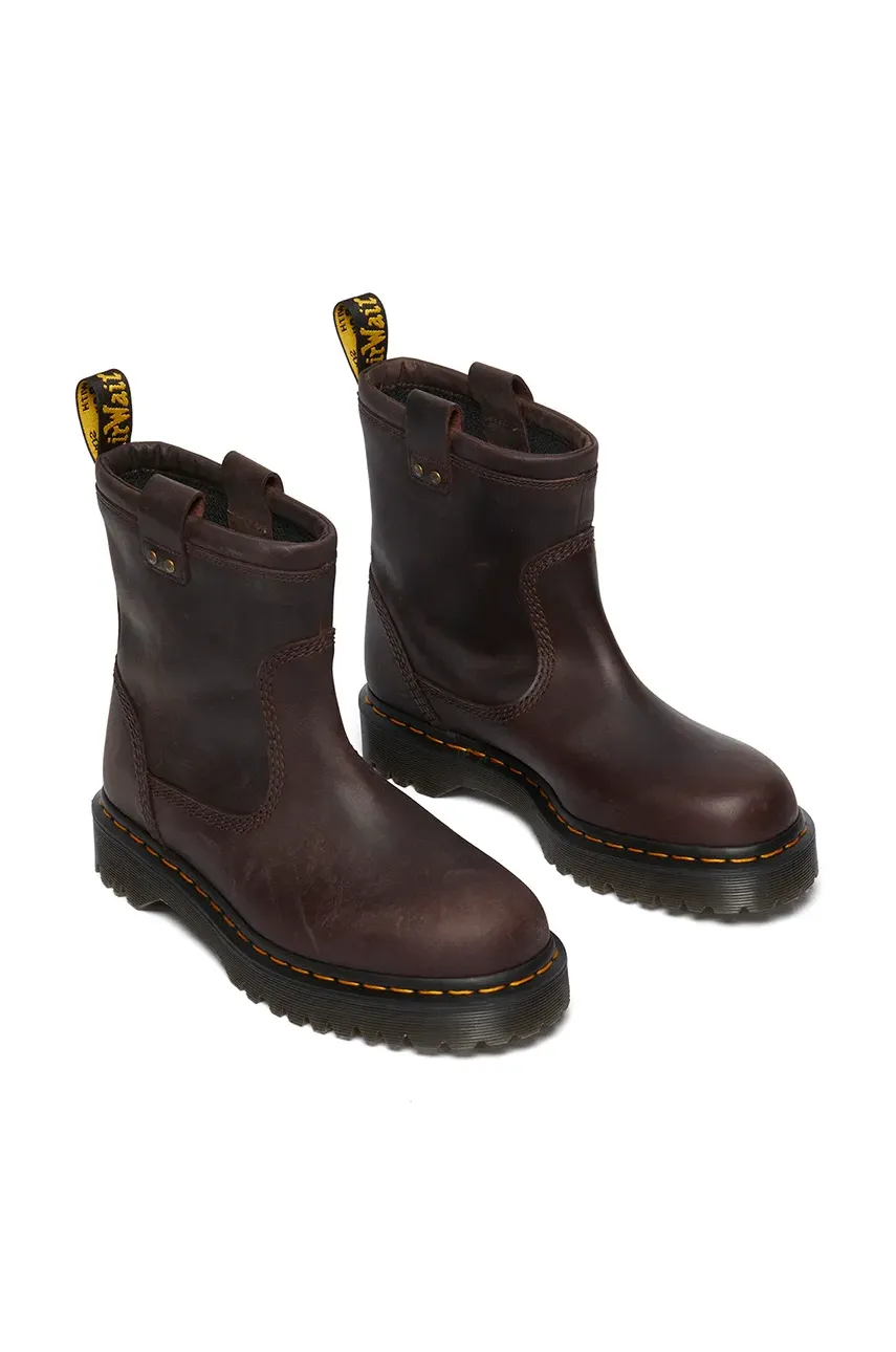 Кожаные полусапожки Dr. Martens Anistone Lo женские цвет коричневый на плоском ходу DM31880201 Кожаные полусапожки Dr. Martens Anistone Lo женские цвет коричневый на плоском ходу DM31880201