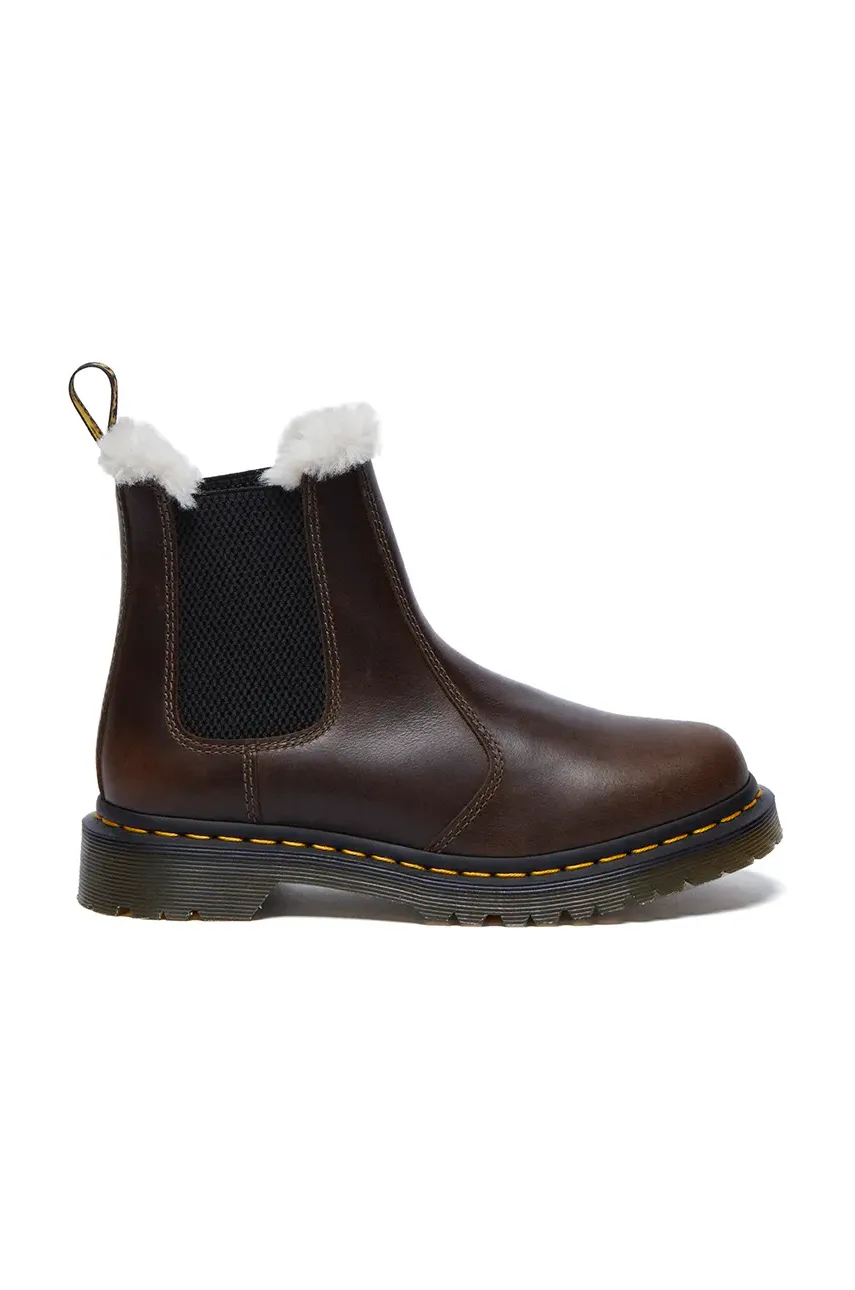 Dr. Martens cizme 2976 Leonore femei, culoarea maro, cu toc plat, izolat, DM32016777