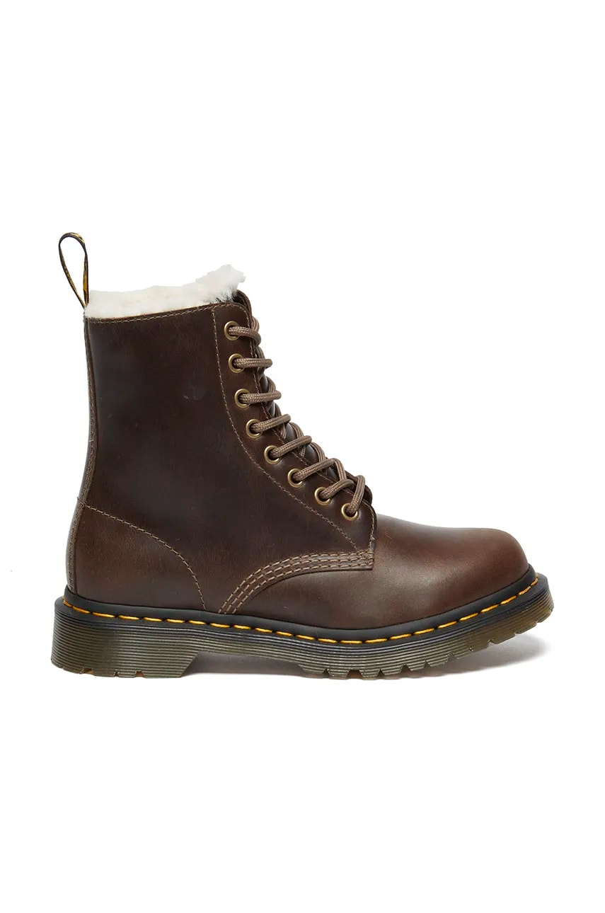 Dr. Martens bocanci de piele 1460 Pascal Serena femei, culoarea maro, cu toc plat, izolat, DM32019777 Dr. Martens bocanci de piele 1460 Pascal Serena femei, culoarea maro, cu toc plat, izolat, DM32019777
