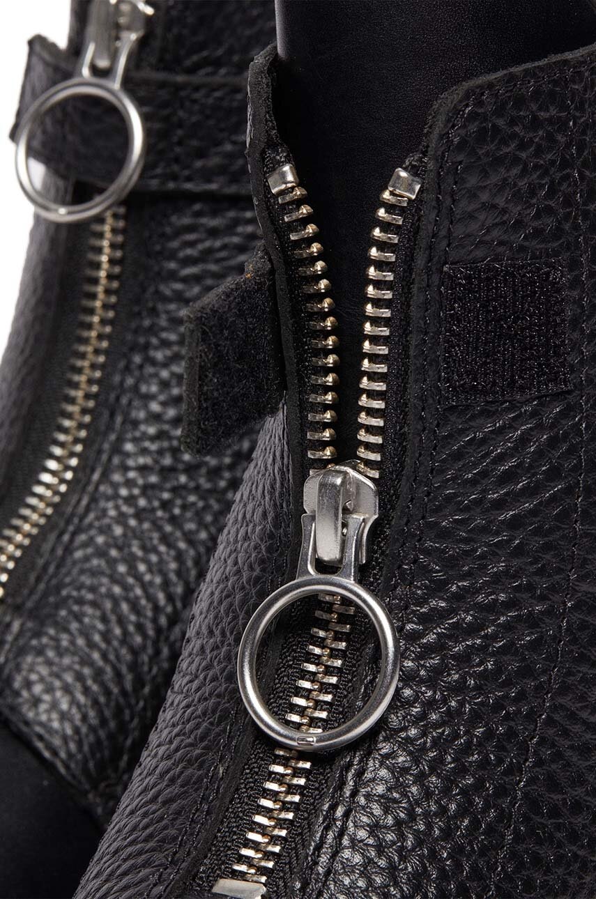 Шкіряні черевики Dr. Martens 1460 Pascal Frnt Zip жіночі колір чорний на плоскому ходу DM32054001 