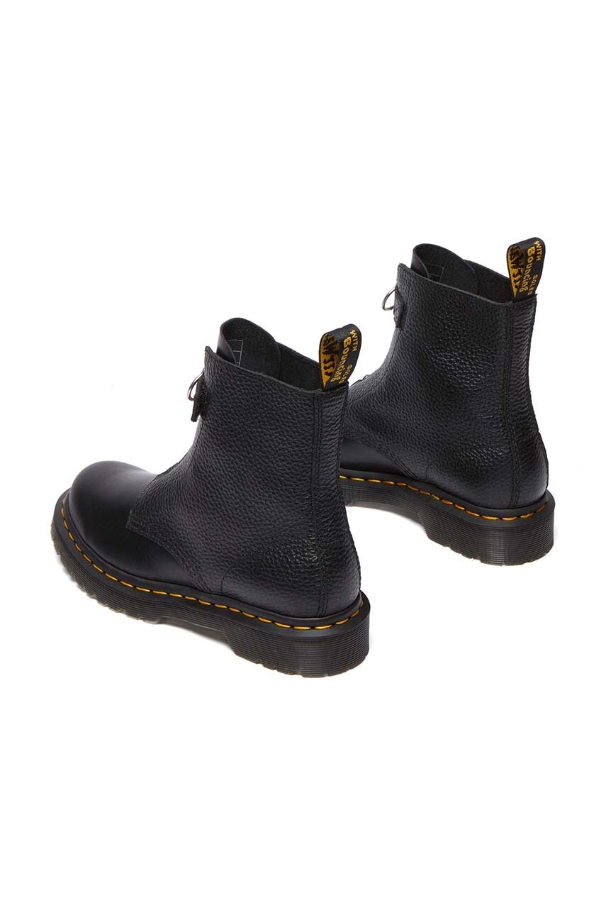 Шкіряні черевики Dr. Martens 1460 Pascal Frnt Zip жіночі колір чорний на плоскому ходу DM32054001 