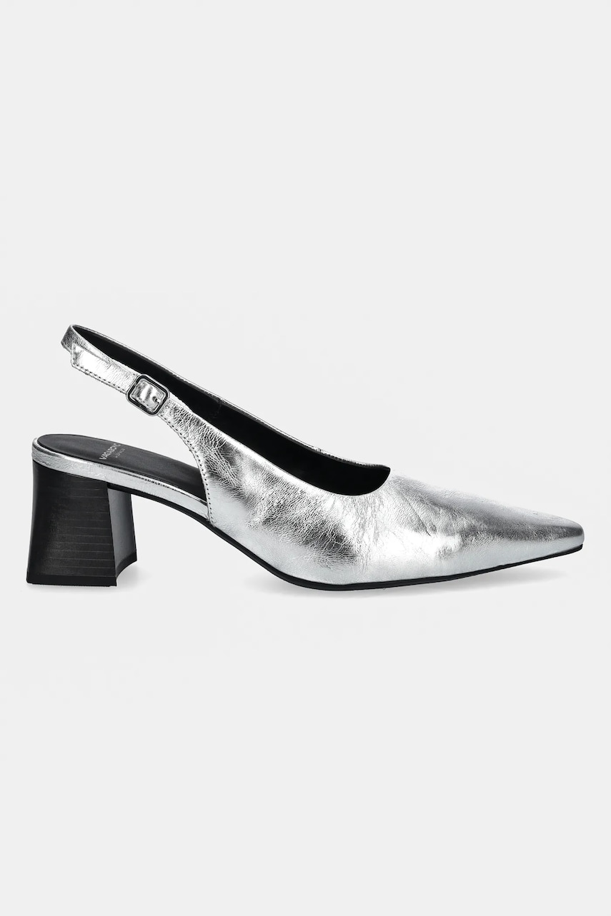 Кожаные туфли Vagabond Shoemakers ALTEA цвет серебрянный каблук кирпичик 5740-483-79 Кожаные туфли Vagabond Shoemakers ALTEA цвет серебрянный каблук кирпичик 5740-483-79