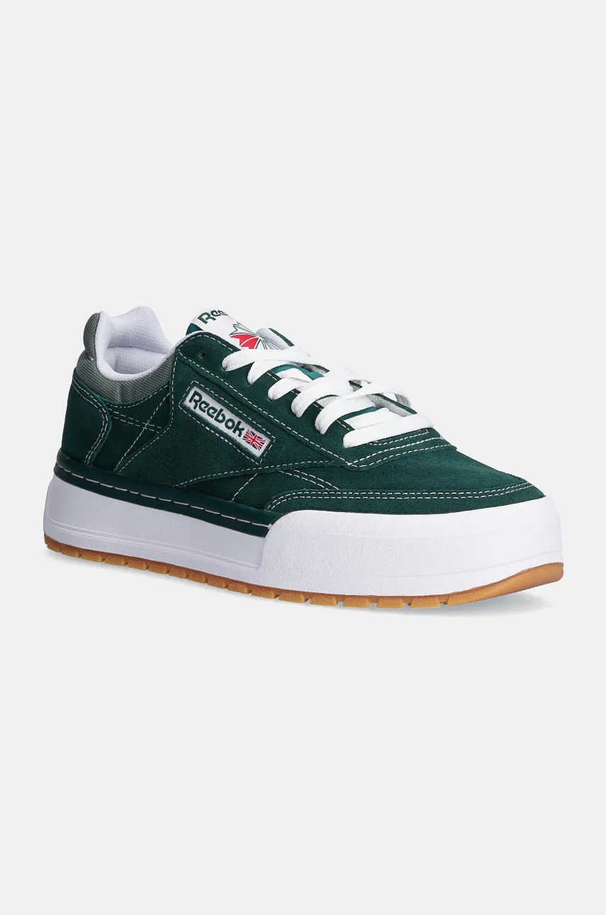 Reebok Classic sneakers din piele intoarsă Club C Megacourt culoarea verde, 100201245 Reebok Classic sneakers din piele intoarsă Club C Megacourt culoarea verde, 100201245