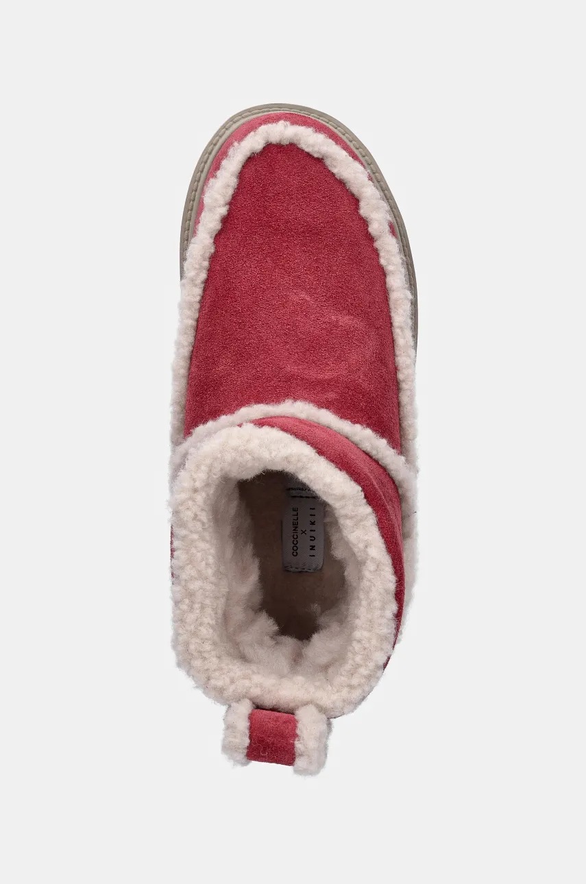 Μπότες χιονιού σουέτ Inuikii Inuikii X Coccinelle Classic Low Shearling χρώμα: ροζ, 75204-150 φωτογραφία