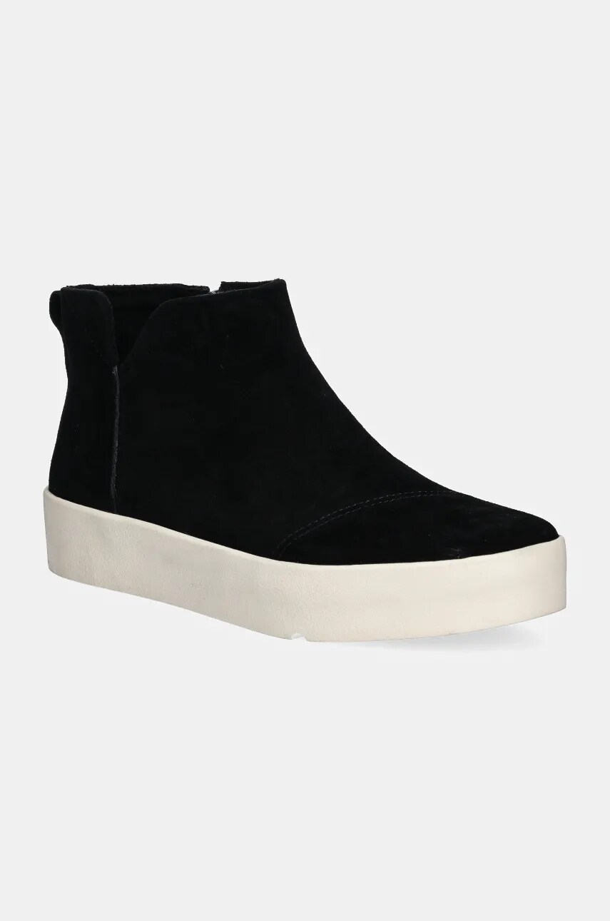 

Велурени боти Toms VERONA MID в черно с равна подметка 10021067, Черен
