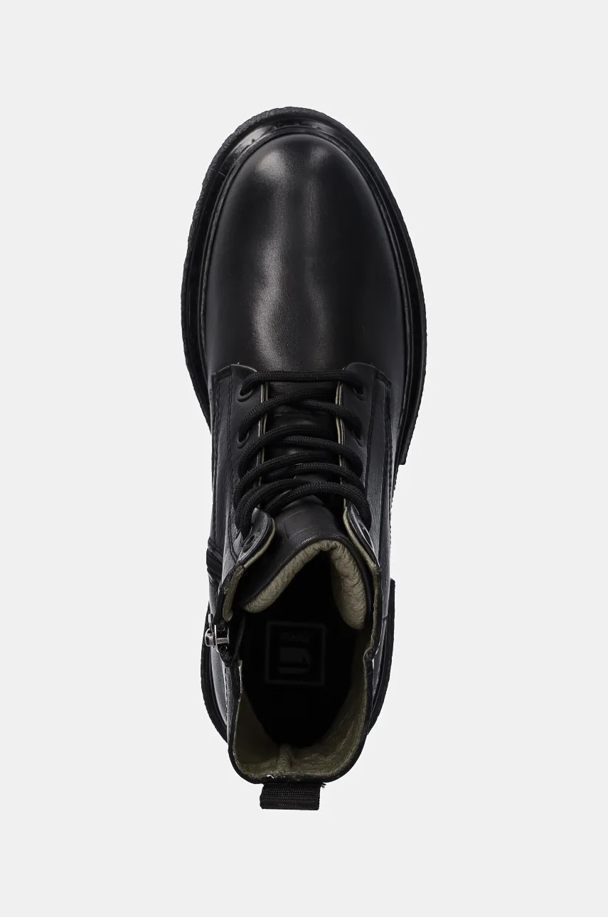 Шкіряні черевики G-Star Raw Kafey жіночі колір чорний на плоскому ходу GR113023BW 