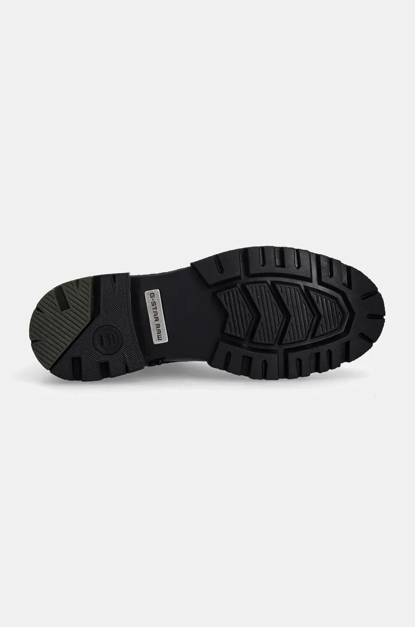 Шкіряні черевики G-Star Raw Kafey жіночі колір чорний на плоскому ходу GR113023BW 