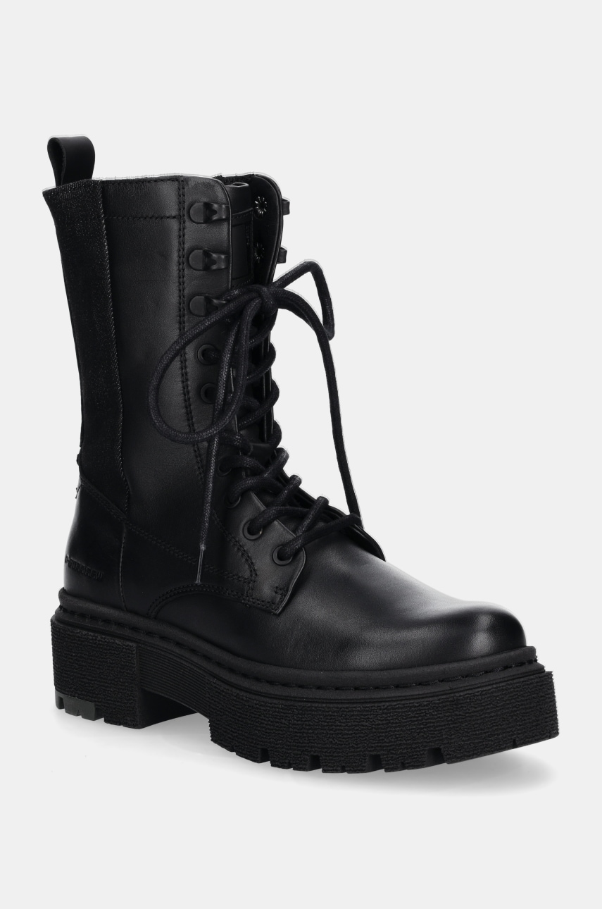 G-Star Raw bocanci de piele Kafey femei, culoarea negru, cu platforma, GR552025AW G-Star Raw bocanci de piele Kafey femei, culoarea negru, cu platforma, GR552025AW
