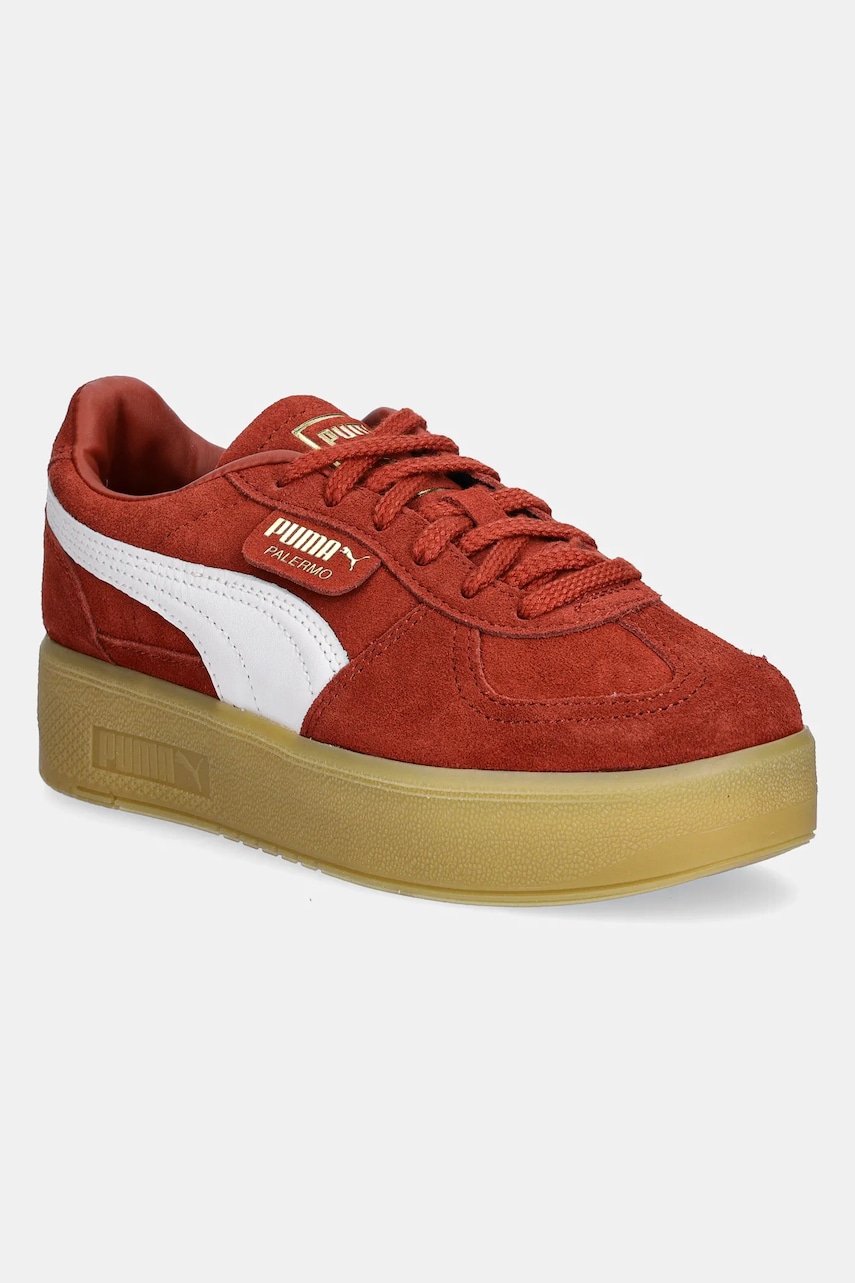 Puma sneakers din piele întoarsă Palermo Elevata Wns culoarea portocaliu, 399348 Puma sneakers din piele întoarsă Palermo Elevata Wns culoarea portocaliu, 399348