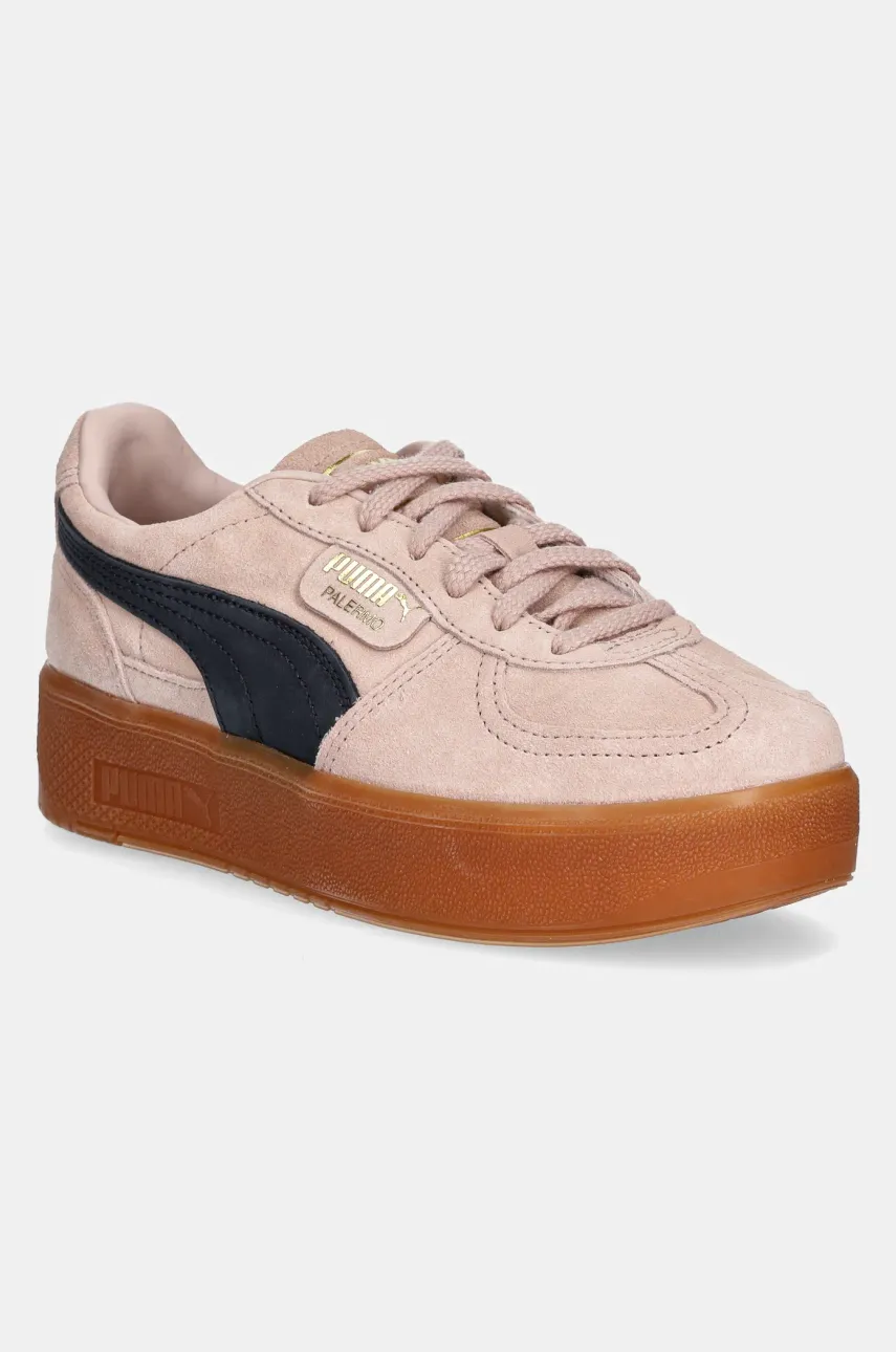 Puma sneakers din piele intoarsă Palermo Elevata Wns culoarea roz, 399348