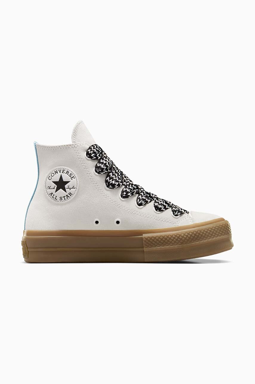 Converse tenisi din piele intoarsa Chuck Taylor All Star Lift culoarea alb, A10414C Converse tenisi din piele intoarsa Chuck Taylor All Star Lift culoarea alb, A10414C