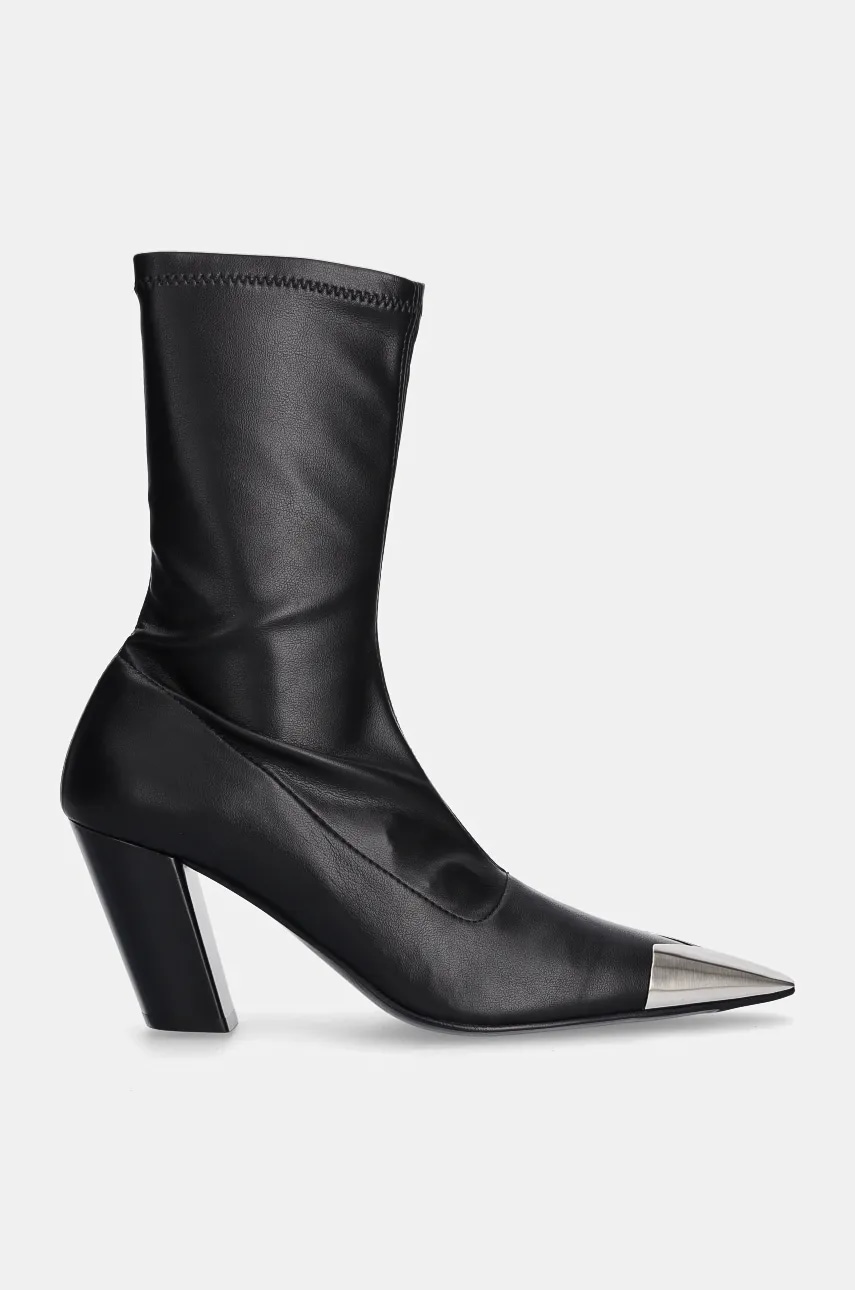 Vanda Novak botine Lucrezia femei, culoarea negru, cu toc drept