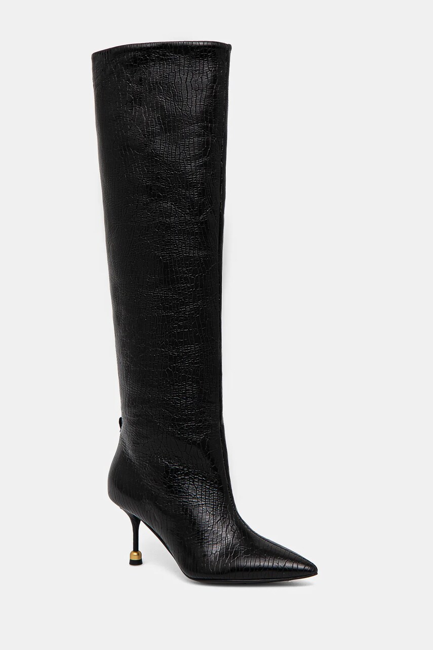 Vanda Novak ghete de piele Kaja femei, culoarea negru, cu toc cui