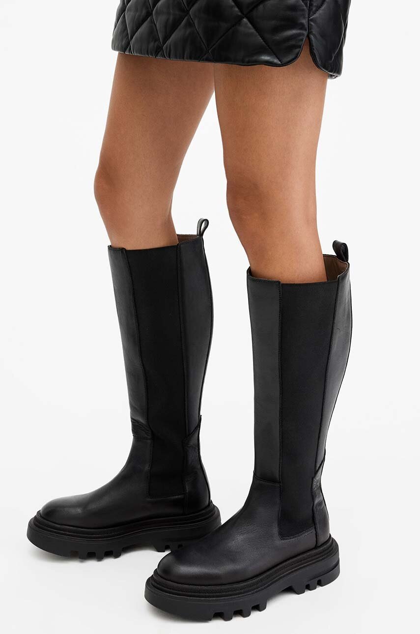 Чоботи AllSaints Monica Boot жіночі колір чорний на платформі W059FB 