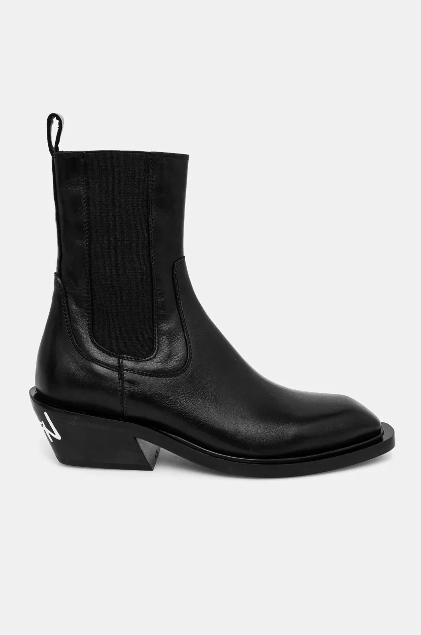 Кожаные полусапоги Fiorucci женские цвет чёрный каблук кирпичик W01FMASH162LE03 Кожаные полусапоги Fiorucci женские цвет чёрный каблук кирпичик W01FMASH162LE03